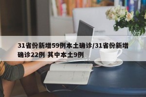 31省份新增59例本土确诊/31省份新增确诊22例 其中本土9例